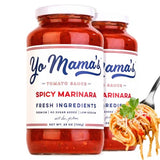 Yo Mama's Foods Keto SPICY Marinara Pasta Sauce - Pack of (2) - No Sugar Added, Low Carb, Low Sodium, Gluten Free, Paleo Friendly, and Made