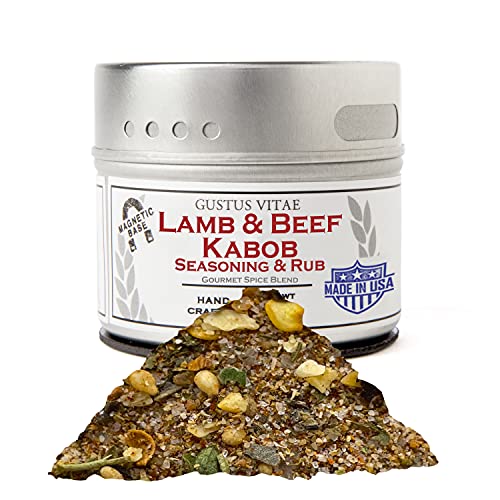 Lamb & Beef Kabob Seasoning | Authentic Gourmet Spice Blend | All Natural, Non GMO | Hand Made, Small Batch | Made in USA | Artisanal Kabob & Meat Rub