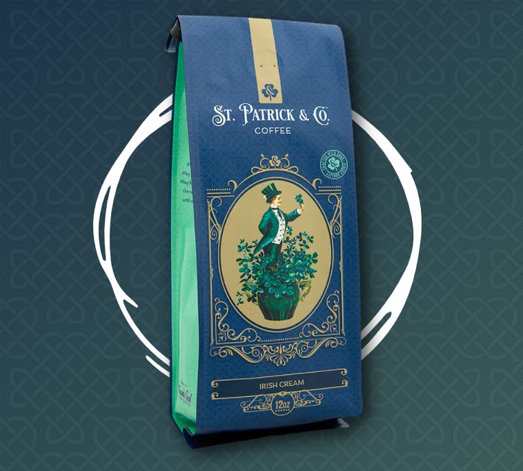 Thank God for Coffee - Irish Cream St. Patrick & Co., Medium Roast Ground Coffee, Sweet & Silky Irish Cream Flavor, Single Origin Honduran Arabica