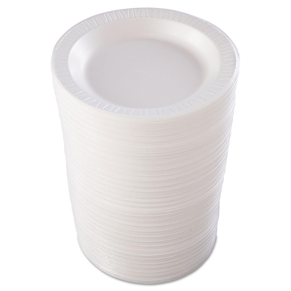 Dart 10PWQR 10.25 in White Laminated Foam Plate (Case of 500)