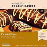 Nutmeg State Nutrition High Protein Snack and Meal Replacement Bar/Diet Bars - Caramel Cocoa (7ct) - Trans Fat Free, Aspartame Free, Kosher, High