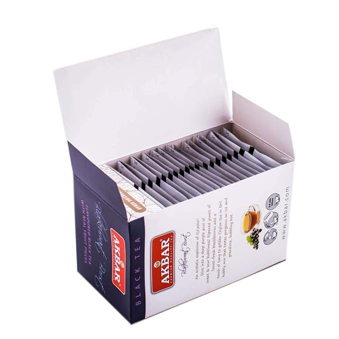 Akbar Flavoured Teas With Real Fruit Pieces - 20 Foil Tea Bags (Blackcurrant Burst)