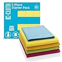 E-Cloth 5-pc Starter Pack- Microfiber Cleaning Cloth Set with Reusable Cleaning Cloth and Glass Polishing Cloth, Assorted Color Microfiber Cleaner