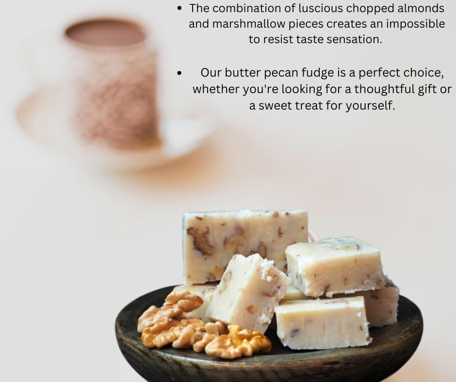 8oz. Nuts to You Smooth and Creamy Butter Pecan Kettle Fudge | Fresh Gourmet Candy | Decadent and Delicious Handcrafted Fudge