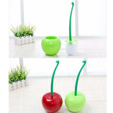 Hoghaki Cherry Toilet Brush with Holder - Cute Standing Toilet Cleaner for Bathroom (Random Color)