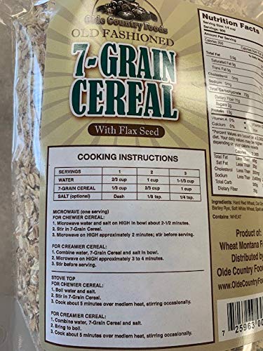 Old Fashioned 7 Grain Cereal with Flax Seed 6 Pounds (2x3 Pound) by Wheat Montana. Non GMO, Chemical Free