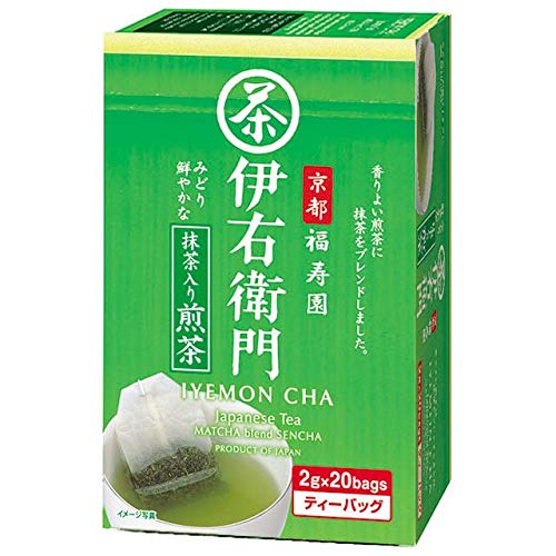 Ujinotsuyu IYEMON CHA Matcha Blend Sencha Tea Bag (2g x 20's) 40g - Sencha tea bag for a cup. Remarkable feature is to blend Matcha, and it makes the