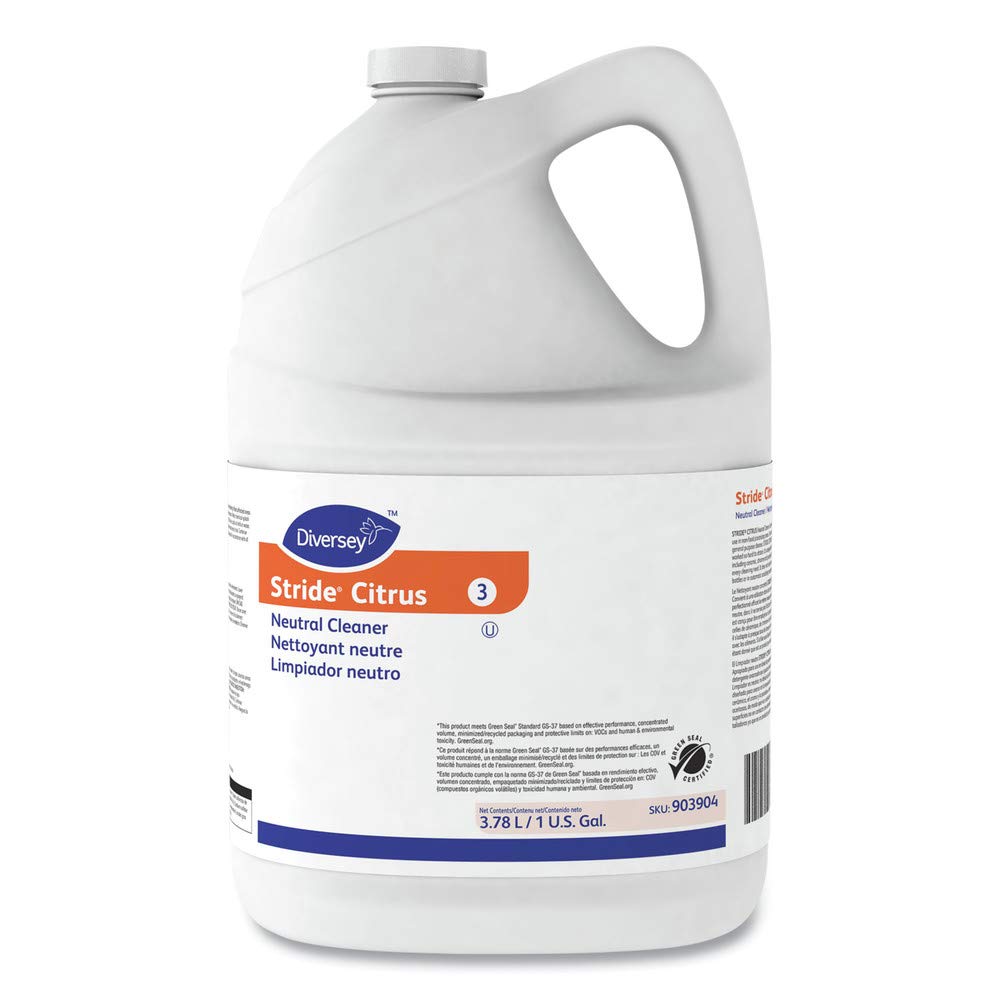 Diversey 903904 Stride Neutral Cleaner, Citrus, 1 gal, 4 Bottles/Carton