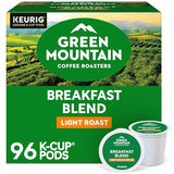 Green Mountain Coffee Roasters Breakfast Blend Single-Serve Keurig K-Cup Pods, Light Roast Coffee, 96 Count