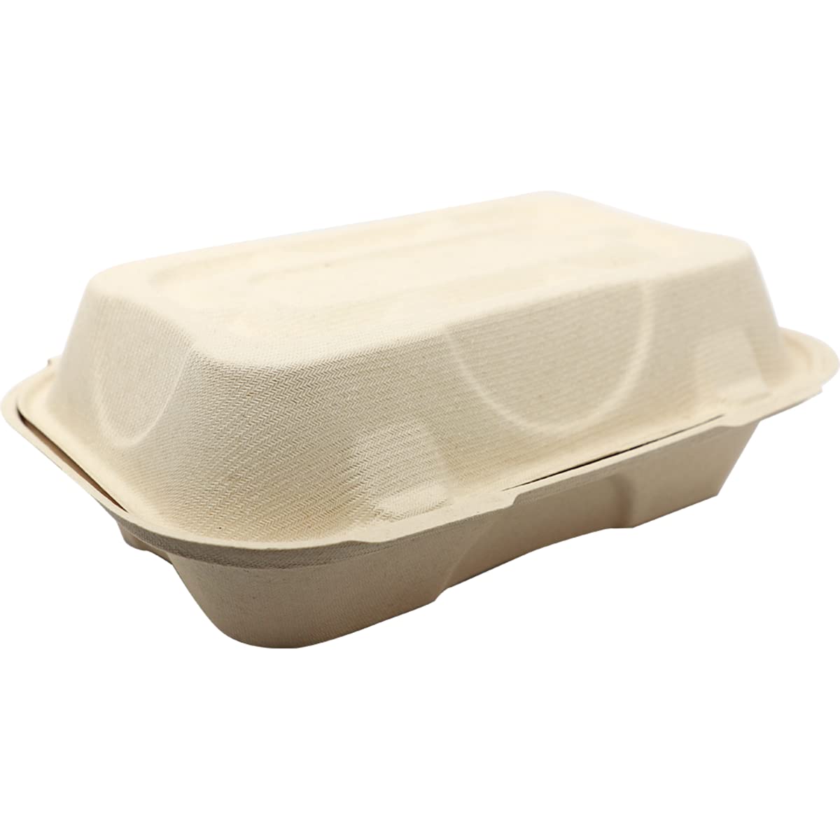 World Centric Fiber Hinged Hoagie Box Containers, 9 x 6 x 3, Natural, Paper, 500/Carton