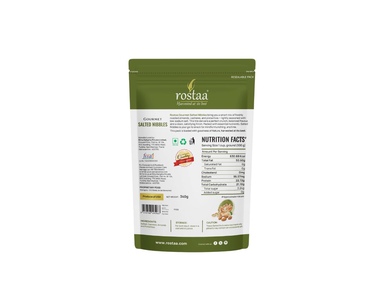 Rostaa Salted Mix, Premium Mix With Hint Of Salt, 340G