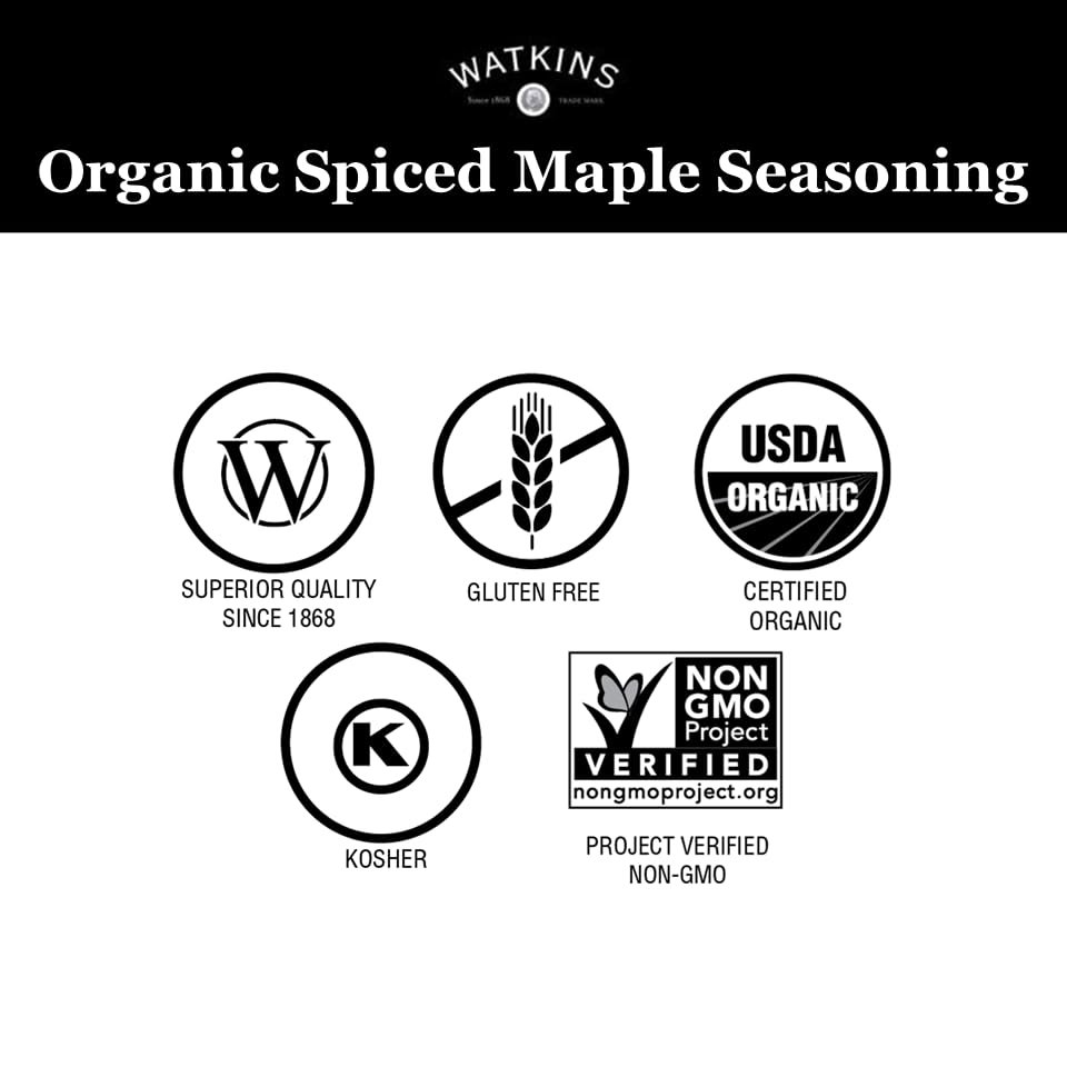 Watkins 1868 Organic Grilling Spiced Maple Seasoning, 4.2 oz (Pack of 1)