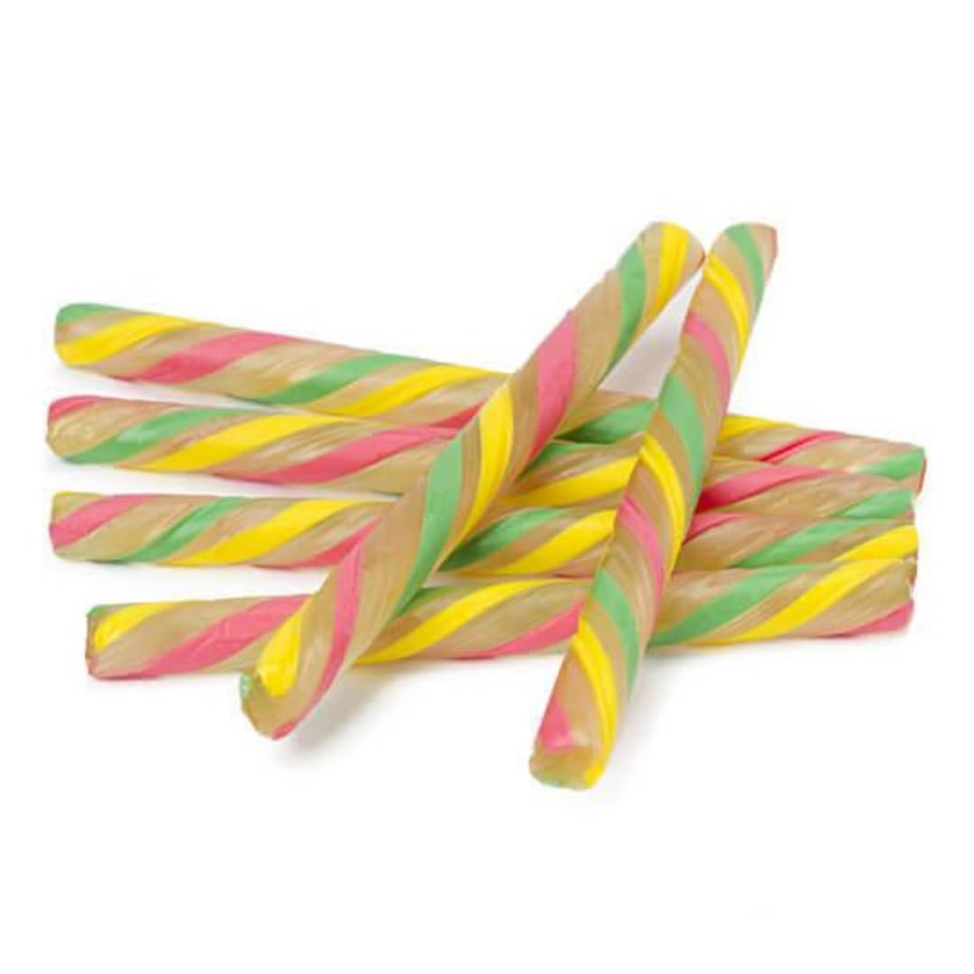 Old Fashioned Candy Sticks - Pack of 10 - Tutti Frutti - Individually Wrapped 5 in. Sticks - One 10 Count Box
