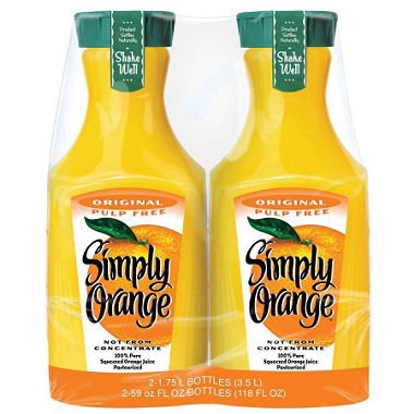 Simply Orange, Pulp Free (59 fl. oz. carafe, 2 pk.) (pack of 2)