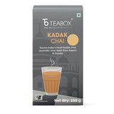 Teabox Premium Fresh Kadak Chai Vacuum Sealed Pack | Sourced From The Estates Of Assam & Dooars | Strong and Premium Chai Black Tea 250G/8.8oz