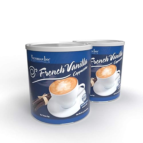 Victorian Inn Instant Cappuccino - French Vanilla Flavor - Creamy & Delightful Coffee Mix - Great Hot, Cold, or Blended - Creamy Flavor - 2 Pound