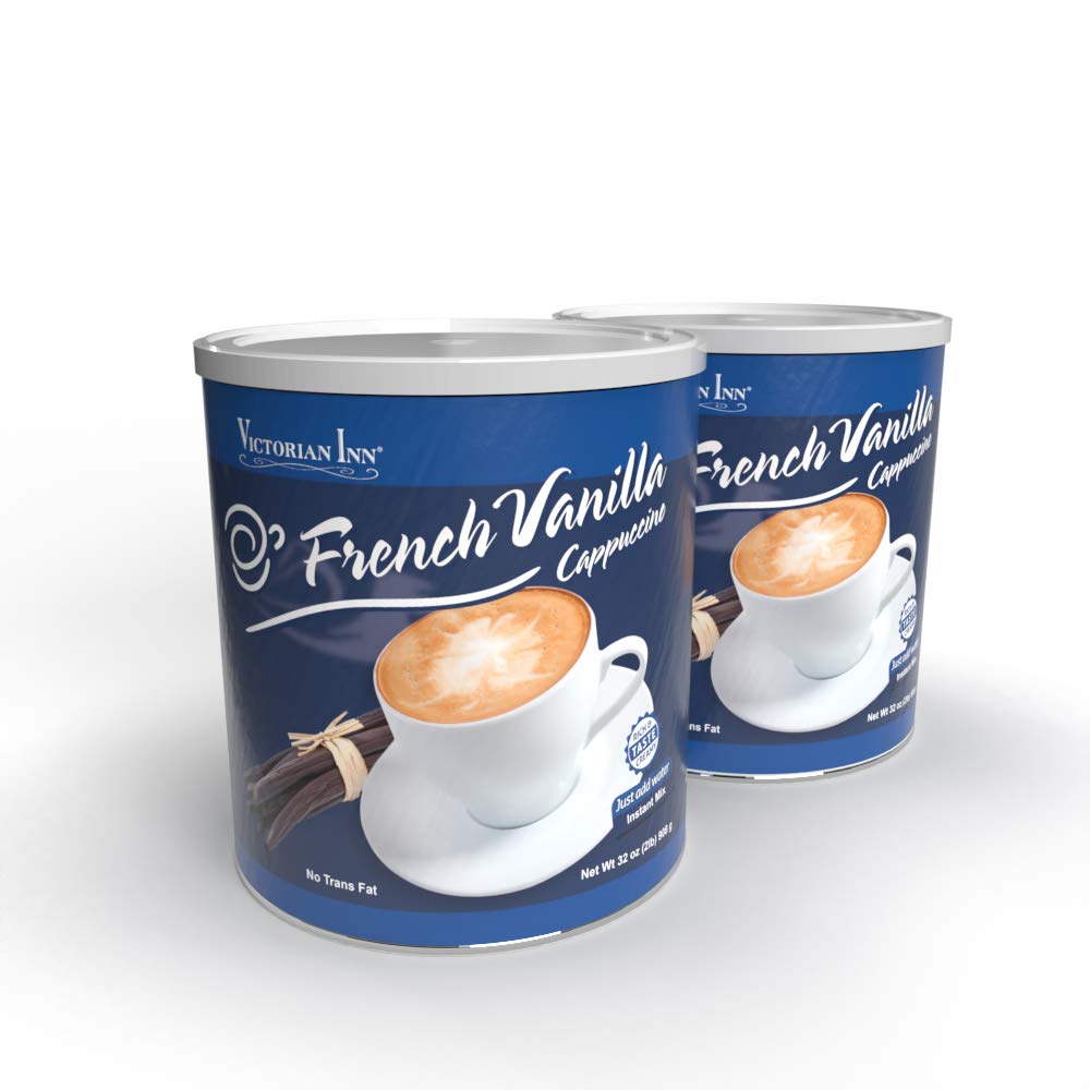 Victorian Inn Instant Cappuccino - French Vanilla Flavor - Creamy & Delightful Coffee Mix - Great Hot, Cold, or Blended - Creamy Flavor - 2 Pound