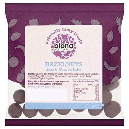 Biona Organic Hazelnuts Dark Chocolate 70g