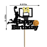 Basketball Happy 14th Birthday Cake Topper-Basketball Themed Birthday Party Cake Decoration-14 Years Birthday Party Supplies (14th)