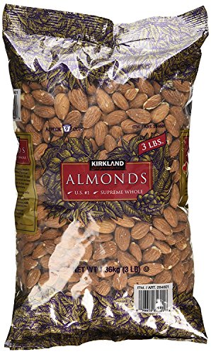 Kirkland Signature nZKcGE Supreme Whole Almonds, 3 Pound (2 Pack)