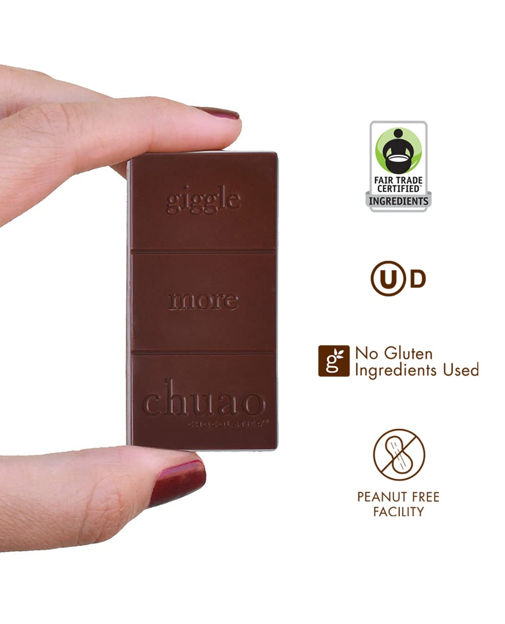 Chuao Chocolatier Firecracker Dark Chocolate Mini Bars | Gourmet Sea Salt Chipotle Popping Candies No Preservatives | For Gift Baskets, Christmas