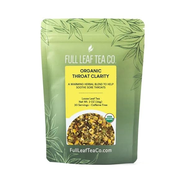 Organic Throat Clarity Loose Leaf Tea - 2oz Bag (Approx. 30 Servings) | Full Leaf Tea Co.