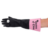 Diabolical Gifts DP0989 Queen of Clean Washing up Gloves, Pink and Black, Medium