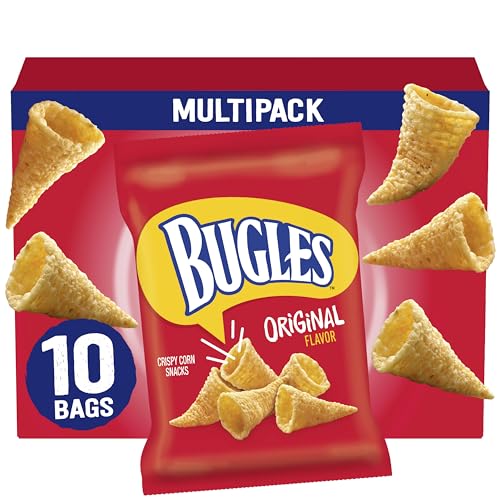 Bugles Original Crispy Corn Snacks, Snack Bags Multipack, 10 Ct, 8.75 oz