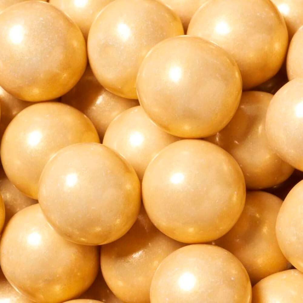 Color It Candy Shimmer Gold 1 inch Gumballs 8 Ounce Peg Bag - Perfect For Table Centerpieces, Weddings, Birthdays, Candy Buffets, & Party Favors.