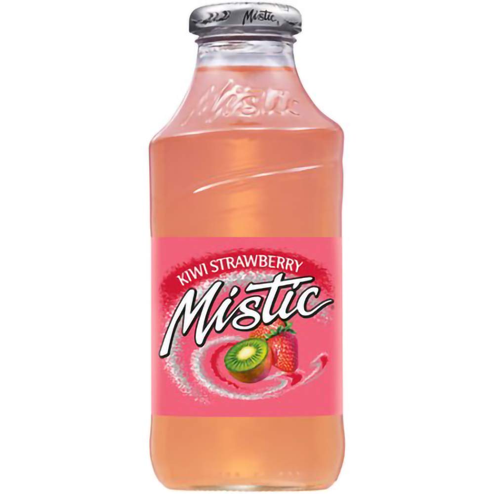 Mistic Kiwi Strawberry Drink, 16oz Glass Bottle (Pack of 6, Total of 96 Fl Oz)