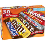 M&M'S, SNICKERS, 3 MUSKETEERS, SKITTLES & STARBURST Variety Pack Full Size Bulk Candy Assortment, 56.11 oz, 30 Bars