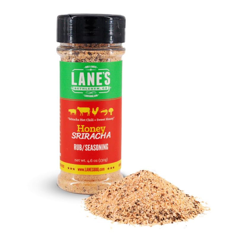 Lane's Honey Sriracha Seasoning, All-Natural Sriracha Powder Seasoning Blend with Garlic & Herb Honey Seasoning for Pork & Meat, Made in USA, 4.6 Oz