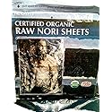 Raw Organic Nori Sheets 10 qty Pack - Certified Vegan, Raw, Kosher Sushi Wrap Papers - Premium Unheated, Un Cooked, untoasted, dried - RAWFOOD