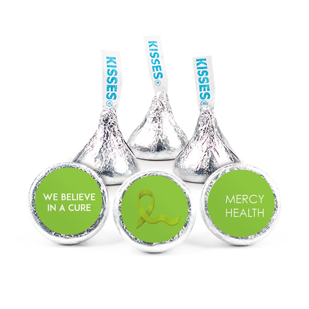 324ct Custom Lime Green Ribbon Lymphoma Cancer Awareness Kiss Stickers
