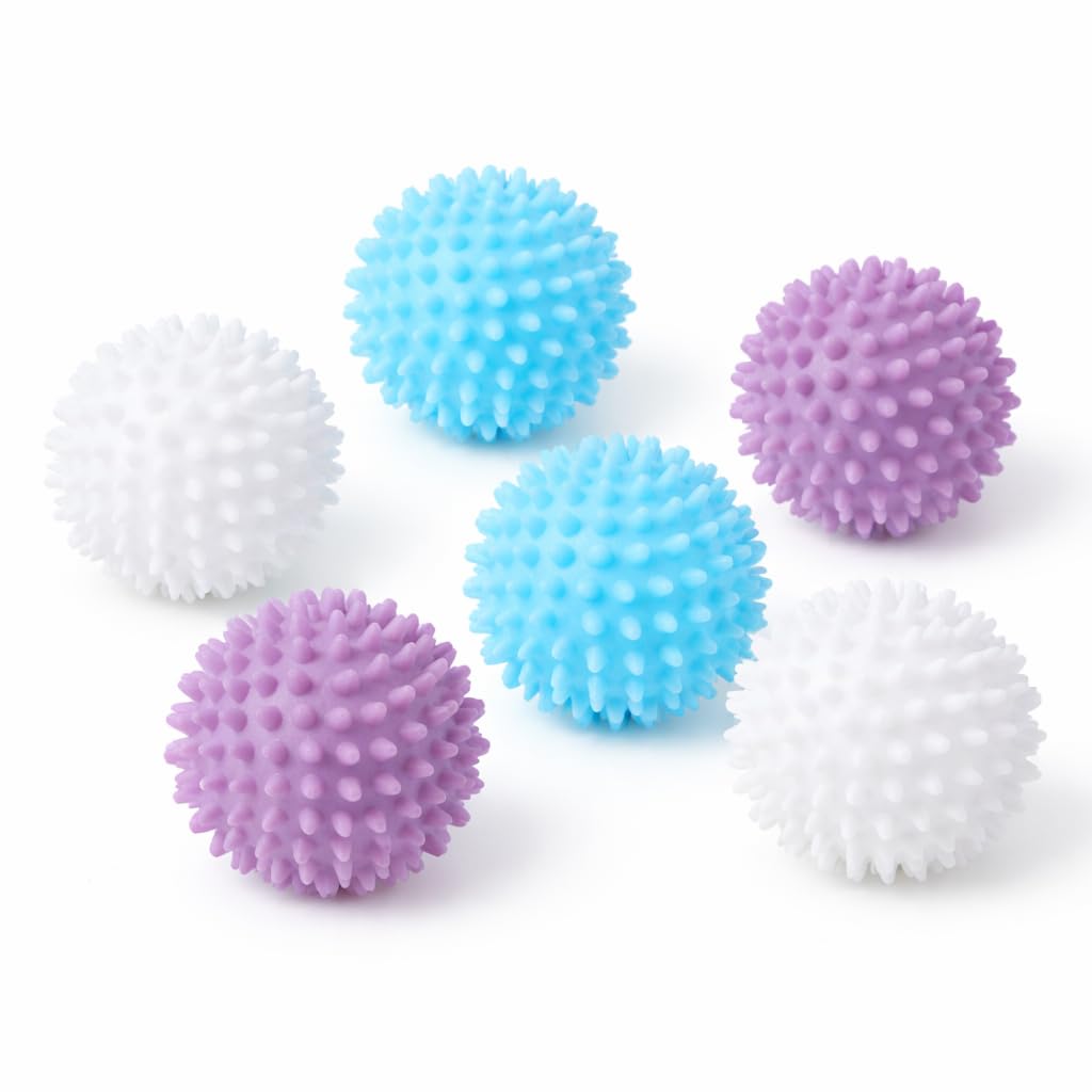 Reusable Laundry Balls for Washing Machine, 6 Pack Anti-Tangle Washer Balls for Blankets, Bedding & Towels, Helps Separate Clothes During Wash Cycles