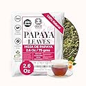 Akshit Dried Papaya Leaves, Leaf Tea, 100% Natural Green Papaya Leaf, 2.6oz, Dried Loose Leaves, Non GMO, No Additives, Caffeine Free.