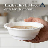 Propack [100 Count] Disposable Plastic White 18 oz Heavy Weight Bowls, Great For Weddings, Home, Office, School, Party, Picnics, Take-out, Fast Food