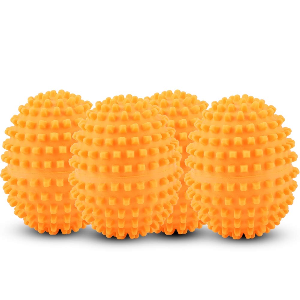 Laundry Drying Ball, 4Pcs/Set Orange Reusable Dryer Balls Washing Laundry Drying Ball for Home Clothes