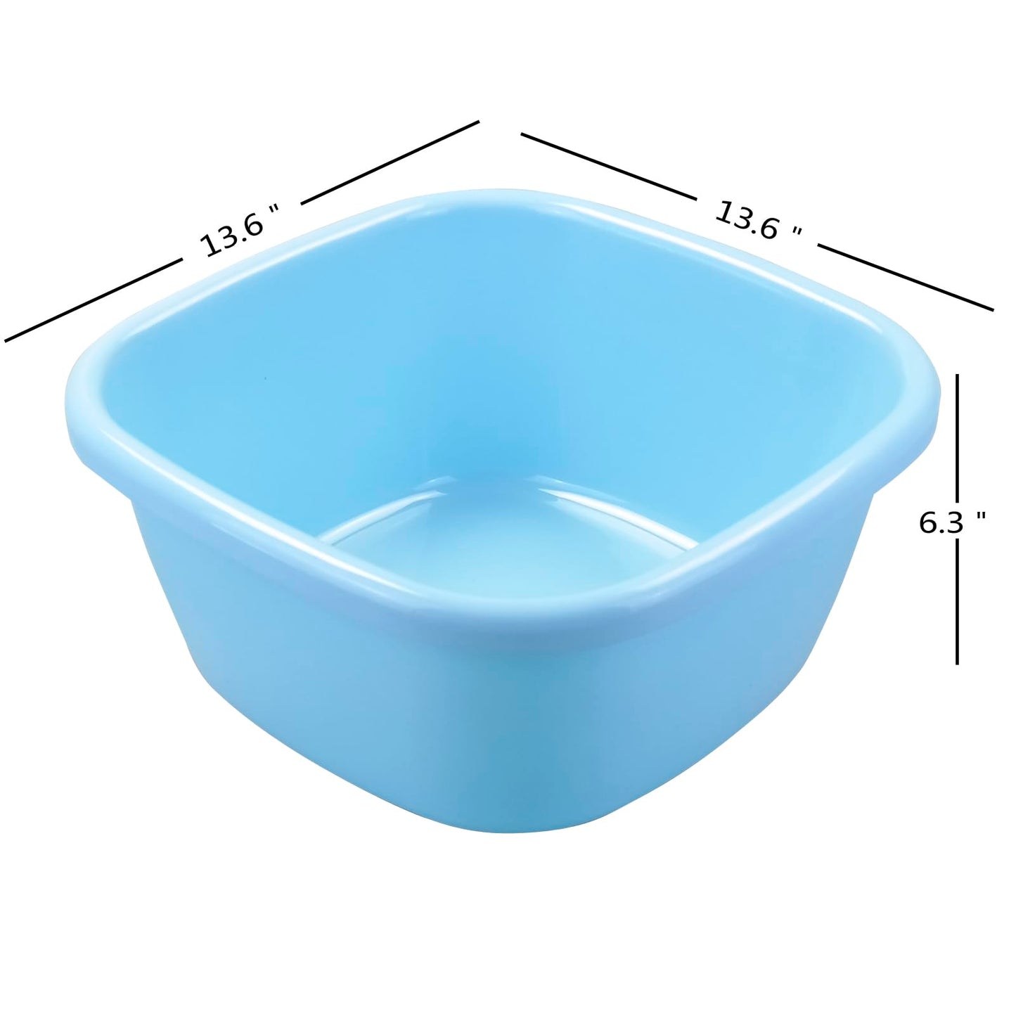 Parlynies 16 Quart Plastic Wash Basin, Large Dish Pan Tub, Pack of 3
