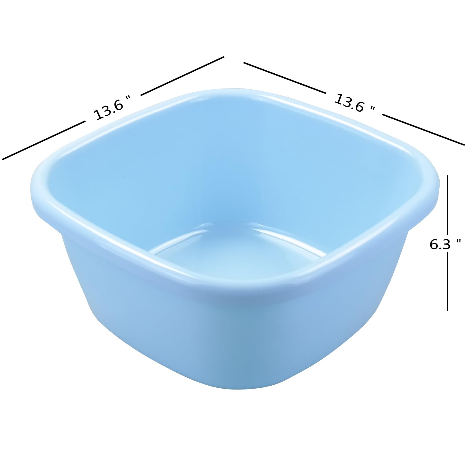 Parlynies 16 Quart Plastic Wash Basin, Large Dish Pan Tub, Pack of 3