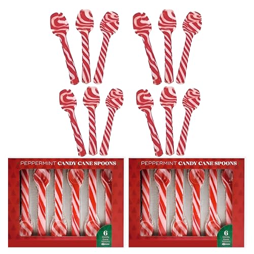 Perfect Stix Christmas Candy Cane Peppermint Spoonz.Edible Stirring Beverage Spoonz. Hot Chocolate Cocoa Tea Coffee Cocktail.Holiday Christmas Spoonz