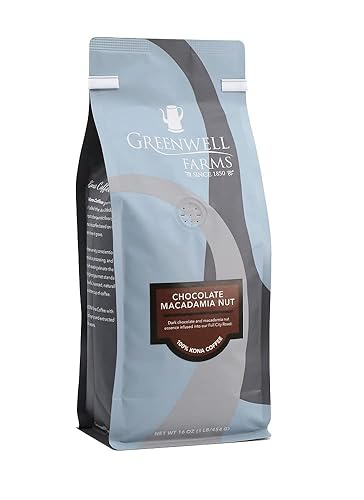 Greenwell Farms 100% Hawaiian Kona Coffee - Chocolate Macadamia Nut Flavor, Ground, 16oz