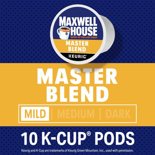 Maxwell House Master Blend Mild Roast K-Cup Coffee Pods, 10 CT (Pack of 1)