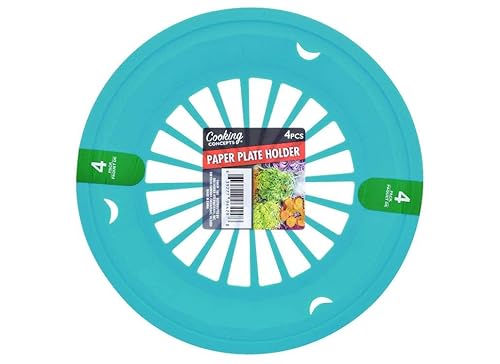 Cooking Concepts Sturdy Blue Vented Paper Plate Holder - 4 Pack (10'' Diameter)