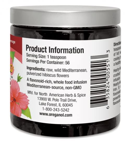 NORTH AMERICAN HERB & SPICE Hearty-Hibiscus Tea - 5 oz. - Traditional African Tea - Healthy Heart & Artery Support - High in Flavonoids, Polyphenols