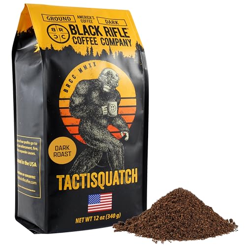 Black Rifle Coffee Company Tactisquatch, 12oz Bag, Ground Coffee Dark Roast - Roasted Blend Made from Arabica Beans - Colombian & Brazilian Beans