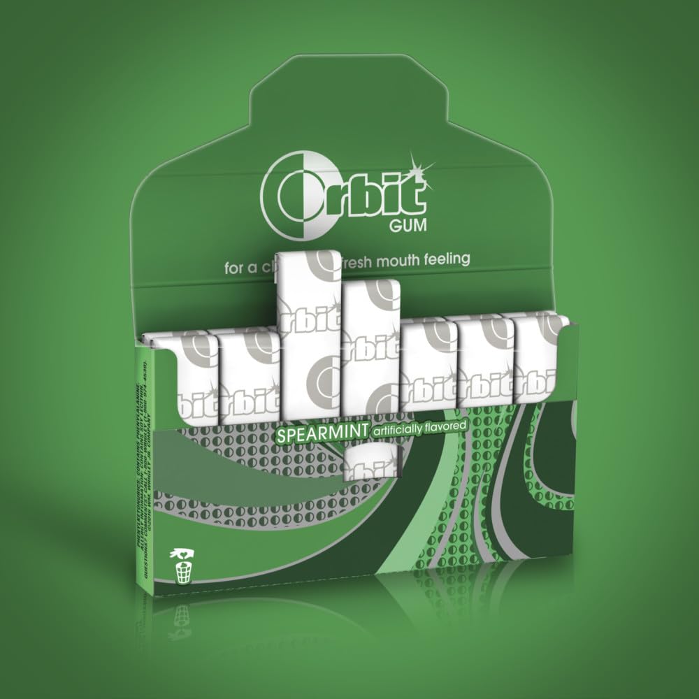 ORBIT Spearmint Sugarless Chewing Gum, 3 Packs of 14-Pieces (42 Total Pieces)
