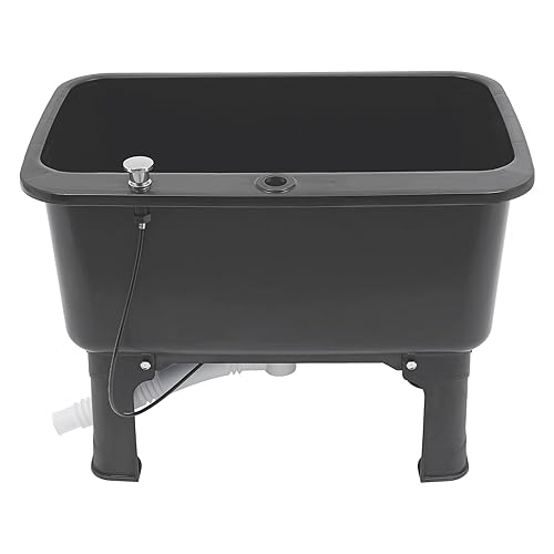 Portable Floor Mop Sink Freestanding Plastic Utility Sink Basin Large Capacity Mop Bucket w/Wheels for Laundry Room Kitchen Bathroom Balcony Garage