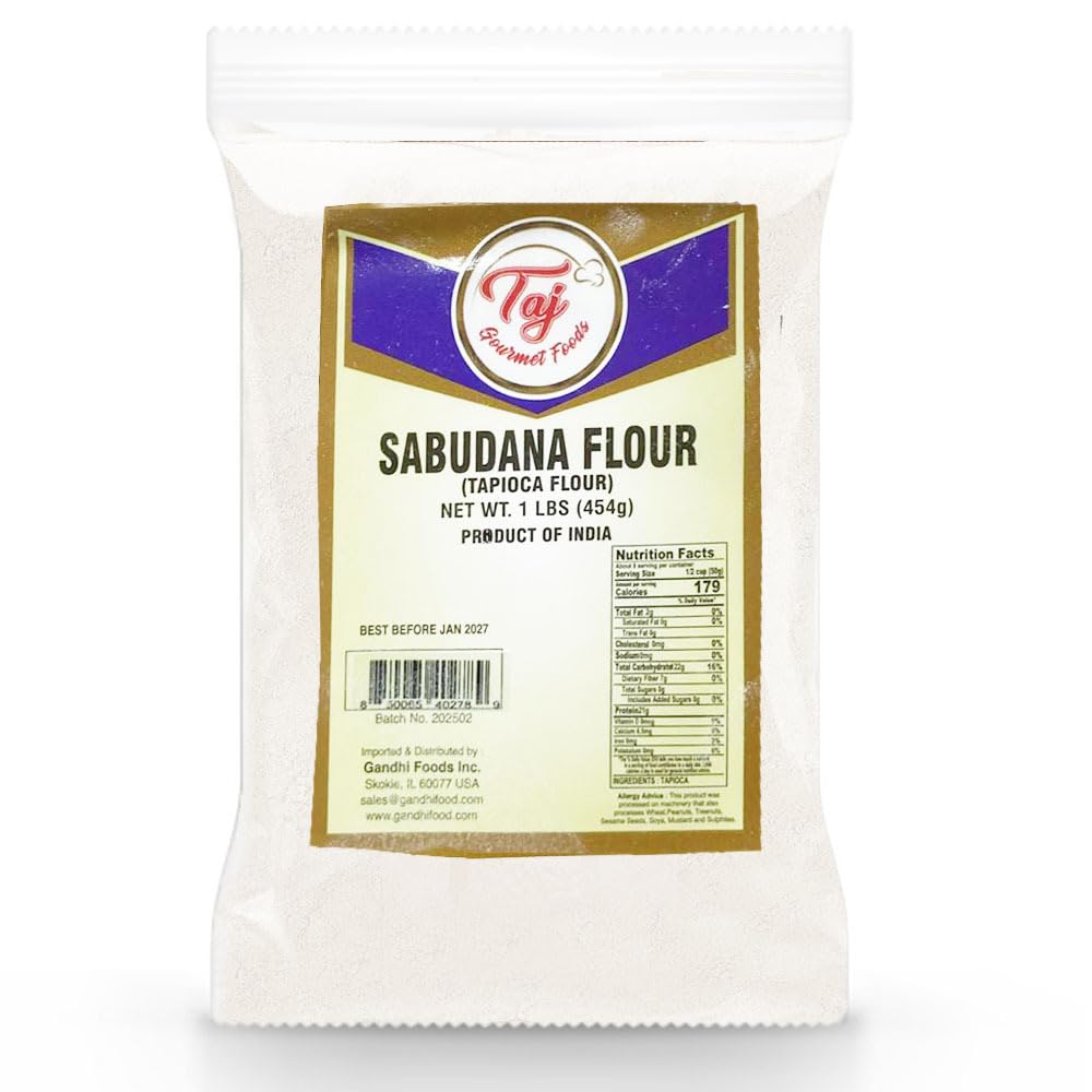 TAJ Tapioca Flour 1lb (16oz) Sabudana Flour | GMO Free