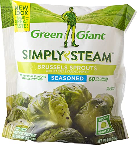 Green Giant Simply Steam, Seasoned Brussel Sprouts with Salt & Pepper, 9 Ounce (Frozen)